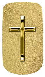 DAROYAL-510-GD-SH-GD Gold Single Cross Shimmer Gold Background